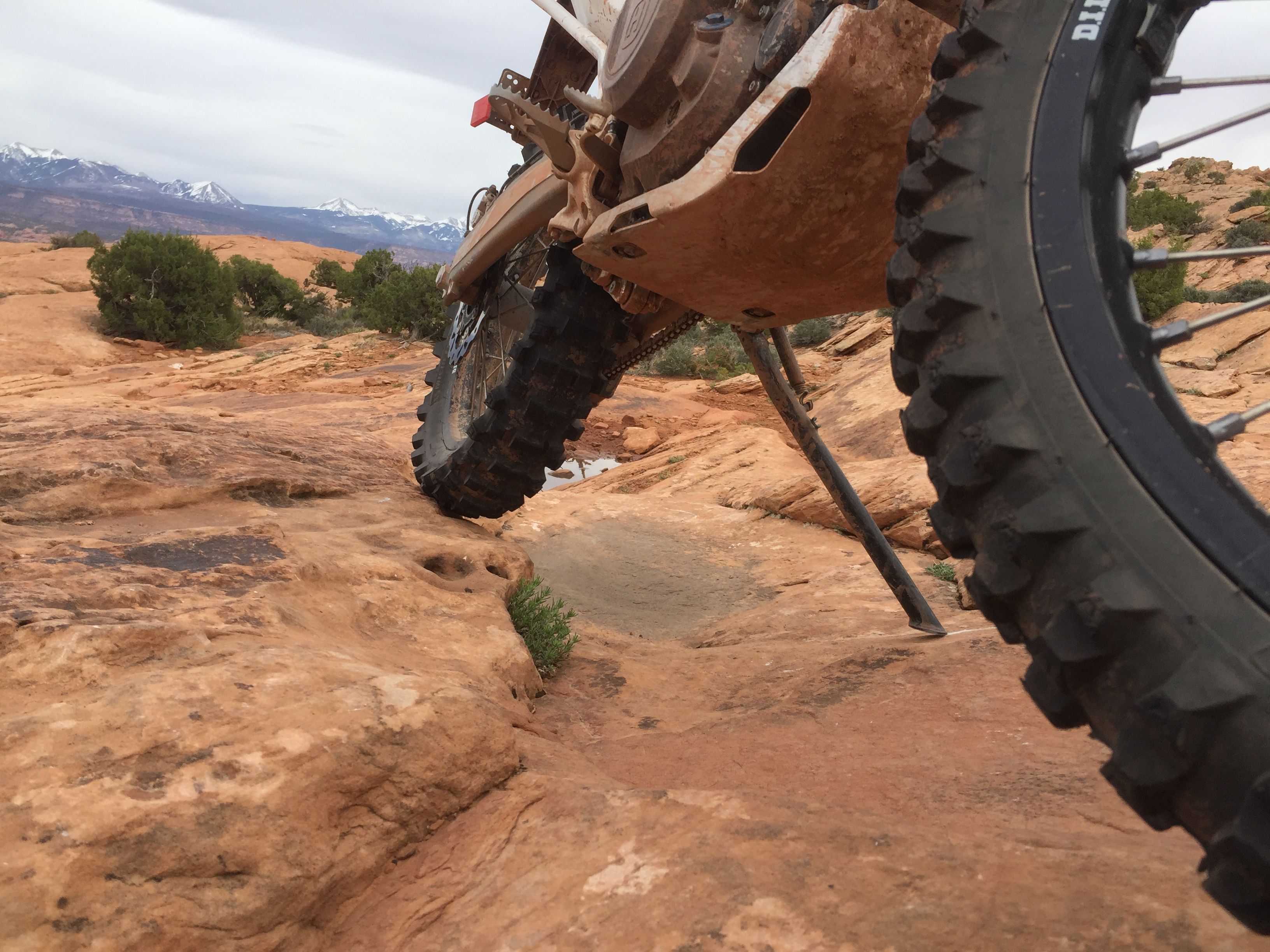 The 701 takes a well-earned rest on Slick Rock trail