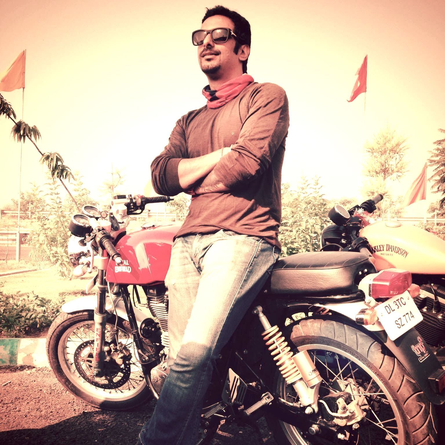 The 2014 GT Royal Enfield owned by ESR rider Niten Basra in New Delhi, India