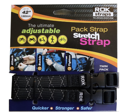 Rok Straps Adjustable Stretch Strap for Motorcycles
