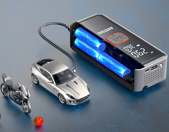 AstroAI Tire Inflator Portable Air Compressor, Cordless Car Tire Pump with 6600 mAh Battery & DC Cord, 150PSI