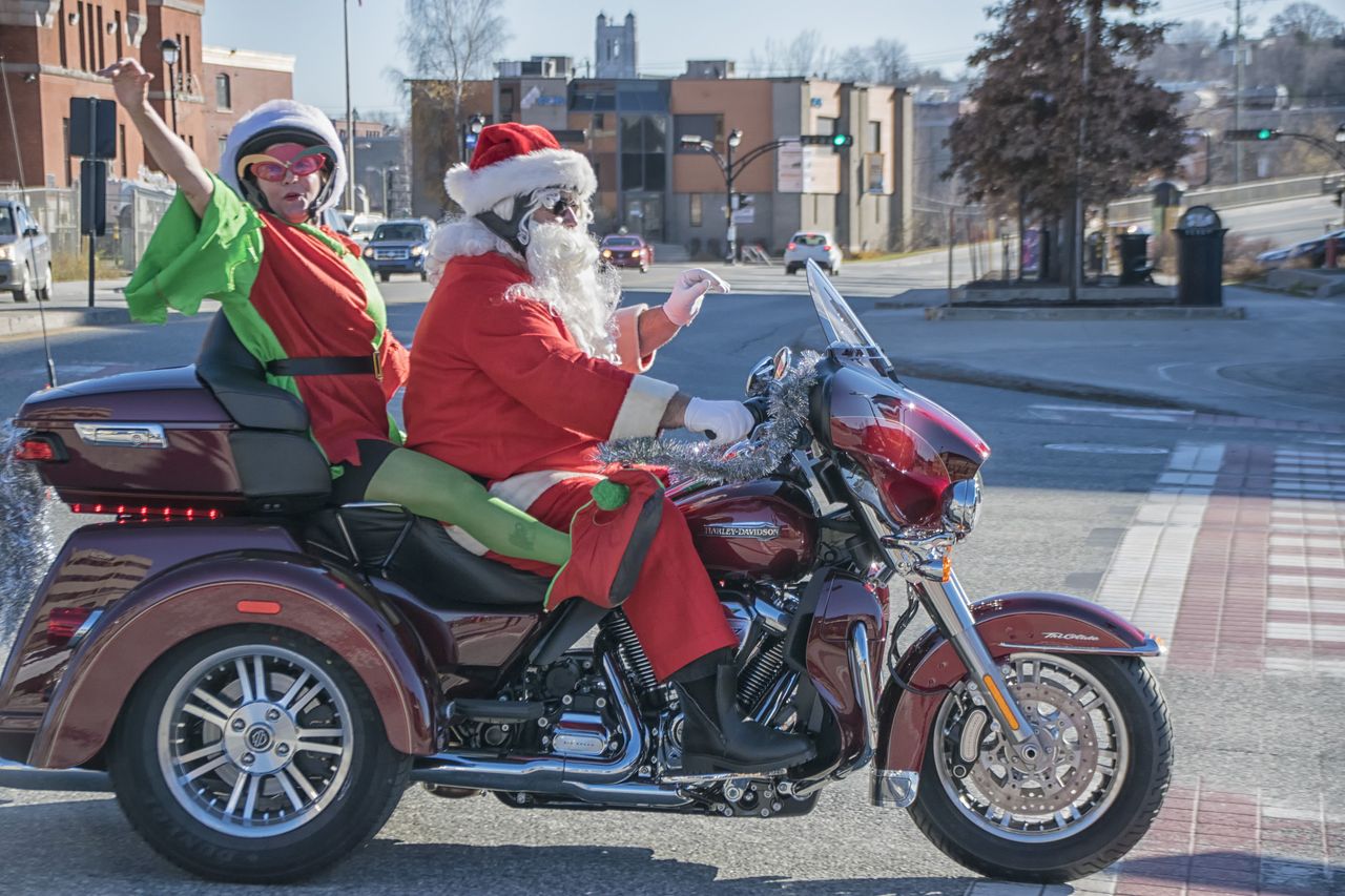 Santa doesn't always travel by sleigh. 